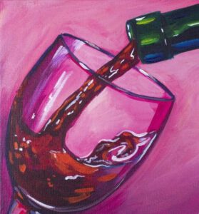 Art by Emmy - Emmy Troost - Schilderij - Glas wijn