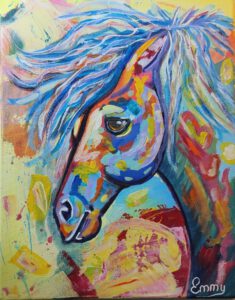 Art by Emmy - Emmy Troost - Schilderij - Kleurrijk paard