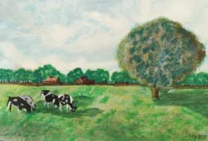 Emmy Troost Illustraties Koeien met boom